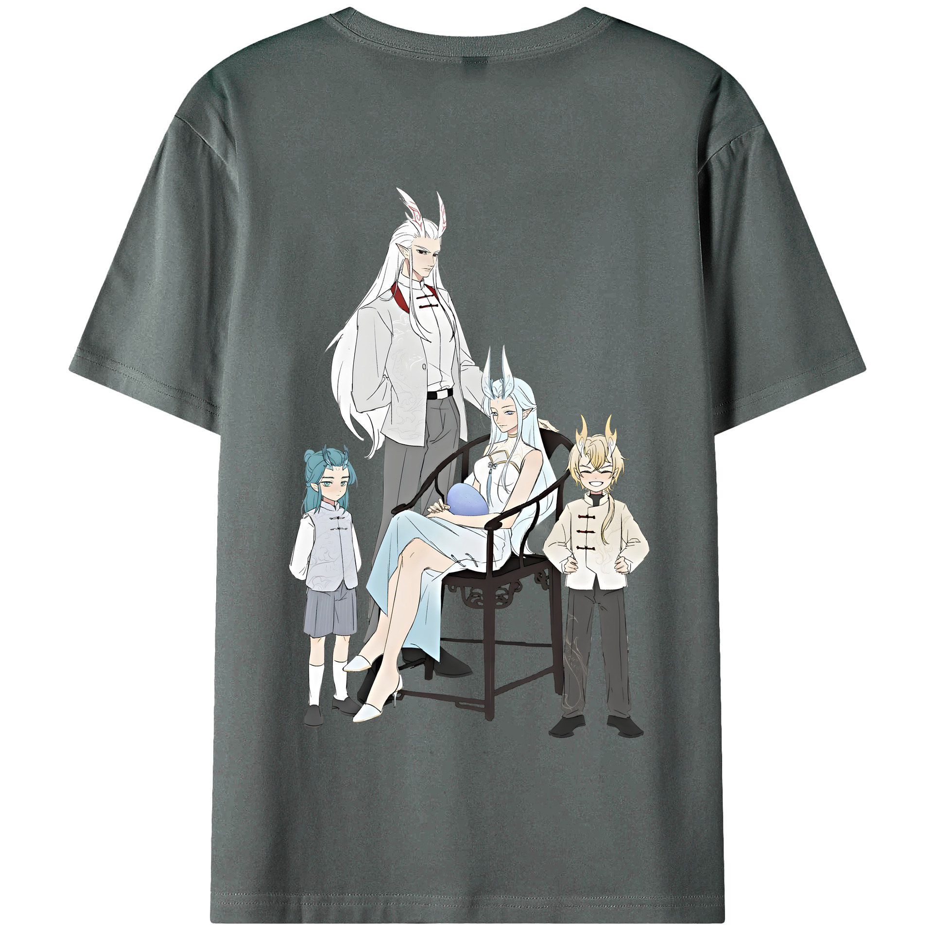 （画像用） Ne Zha 2 ナタ 魔童の大暴れ 綿100％半袖Tシャツ（背面プリント）